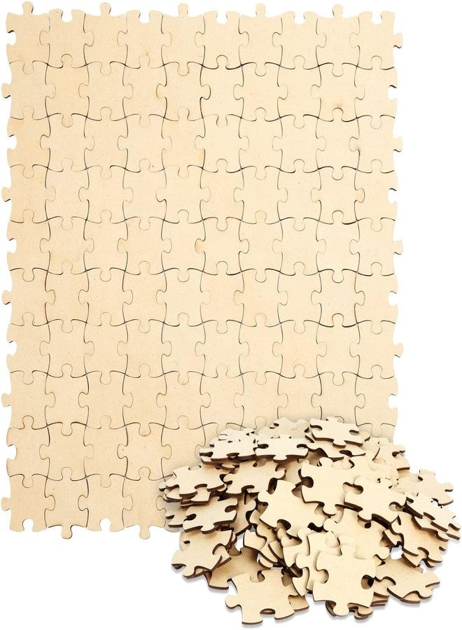 Haoser 100 Blank Wooden Puzzle Pieces for Crafts, DIY Art Projects, 1.9x1.6 Unfinished Freeform Jigsaw Wood Puzzle to Draw On - Image 2